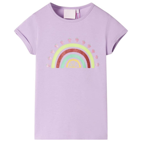 vidaXL T-shirt för barn ljus lila 128