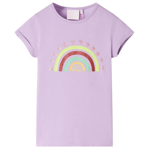 vidaXL T-shirt för barn ljus lila 104