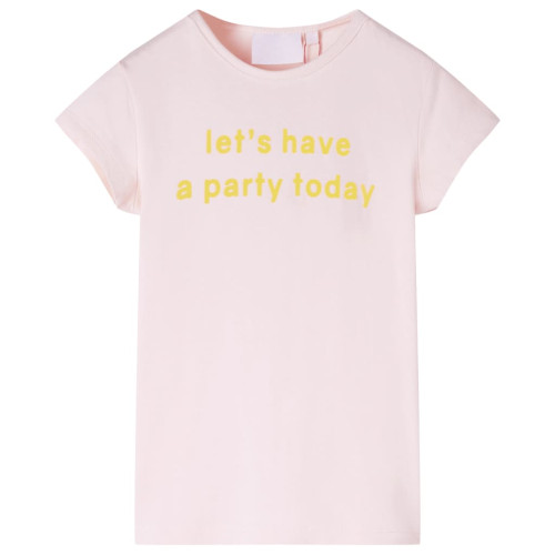 vidaXL T-shirt för barn mild rosa 116
