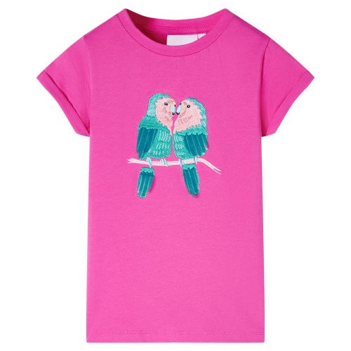 vidaXL T-shirt för barn mörk rosa 92