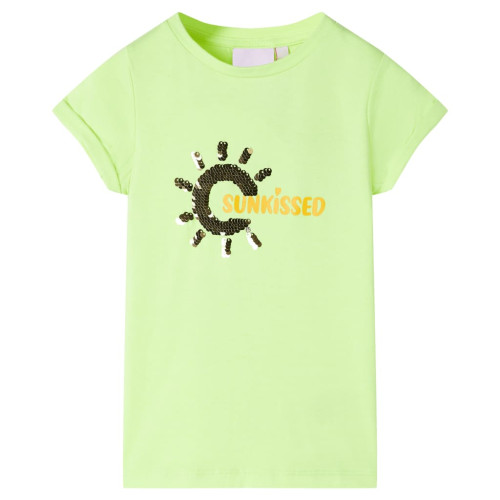 vidaXL T-shirt för barn neongul 128