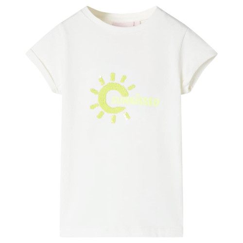 vidaXL T-shirt för barn ecru 128