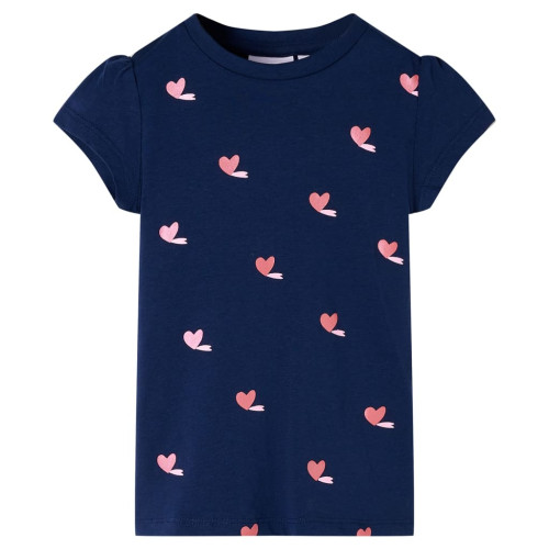 vidaXL T-shirt för barn marinblå 104