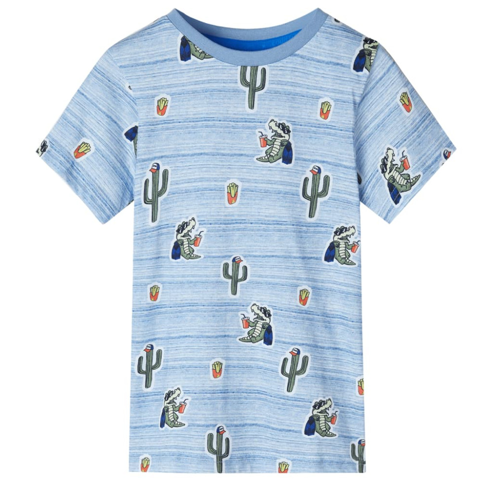 Produktbild för T-shirt för barn blandat blått 140
