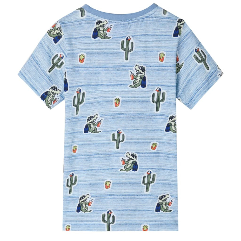 Produktbild för T-shirt för barn blandat blått 140