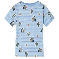 Produktbild för T-shirt för barn blandat blått 140