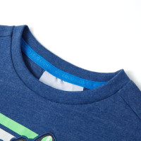 Produktbild för T-shirt för barn mörkblå melerad 116