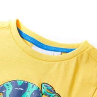Produktbild för T-shirt med korta ärmar för barn ljus ockra 104