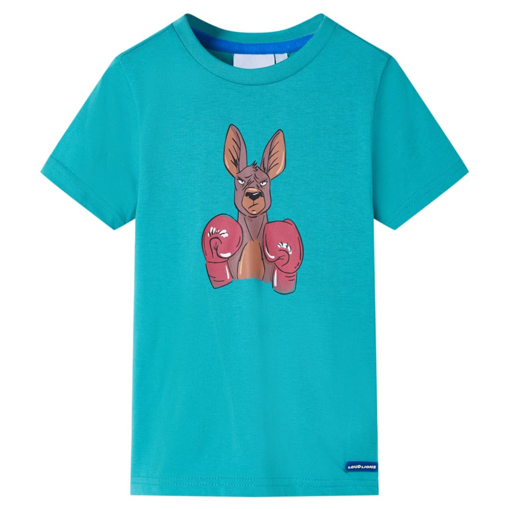Produktbild för T-shirt med korta ärmar för barn mörk mintgrön 128