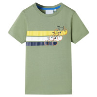 Produktbild för T-shirt med korta ärmar för barn ljus khaki 116