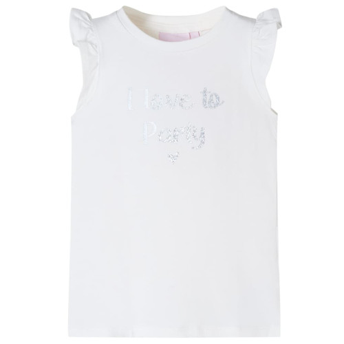 vidaXL T-shirt med volangärmar för barn vit 104