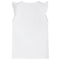 Produktbild för T-shirt med volangärmar för barn vit 104