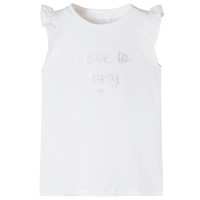 Produktbild för T-shirt med volangärmar för barn vit 128
