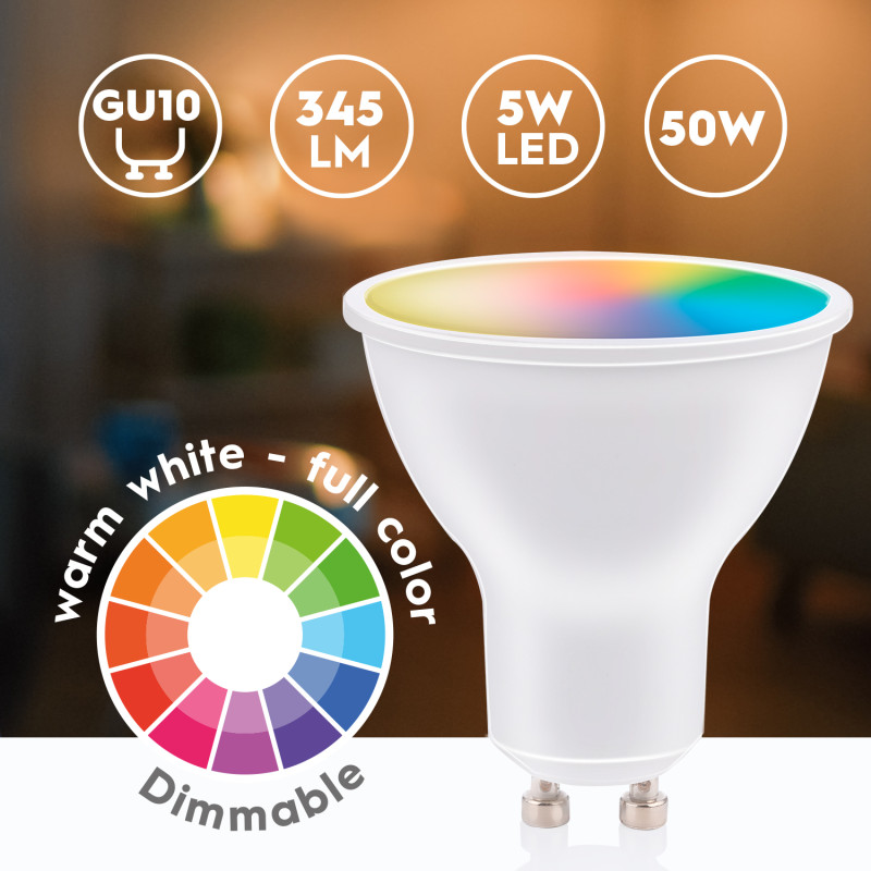 Produktbild för WiFi Smart GU10 LED RGBW 4,9W 400 lm