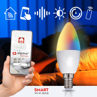 Miniatyr av produktbild för WiFi Smart E14 LED RGBW 4,9W 470 lm
