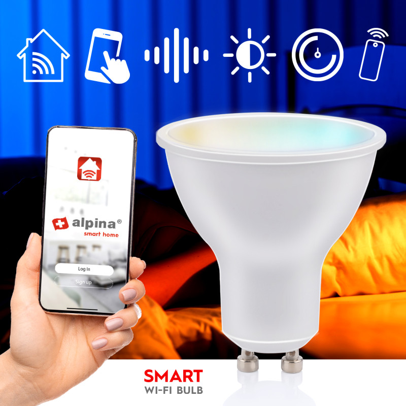 Produktbild för WiFi Smart GU10 LED Varm-/Kallvit 4,9W 470 lm