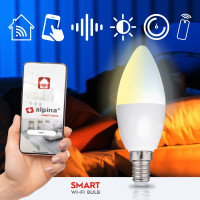 Miniatyr av produktbild för WiFi Smart E14 LED Varm-/Kallvit 4,9W 470 lm