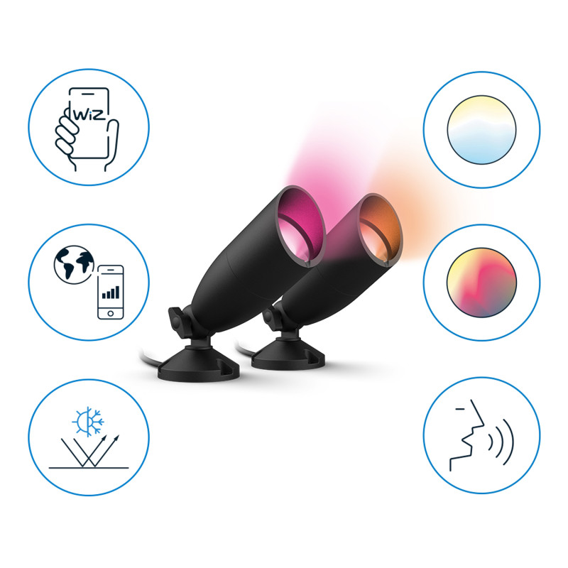 Produktbild för WiFi Smart LED Spotlight Färg + Varm-kallvit 12V Startkit