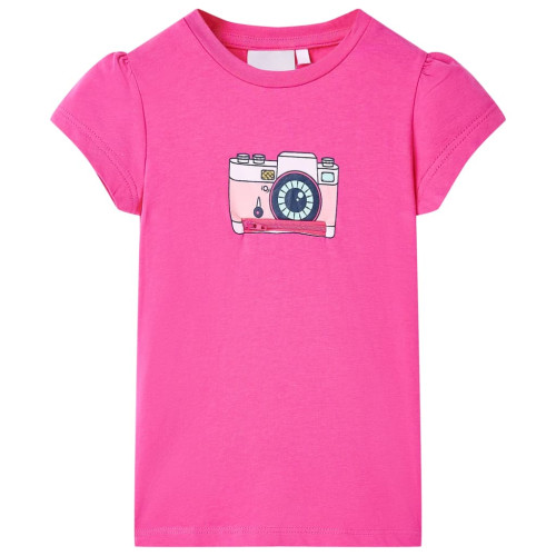 vidaXL T-shirt för barn mörk rosa 92