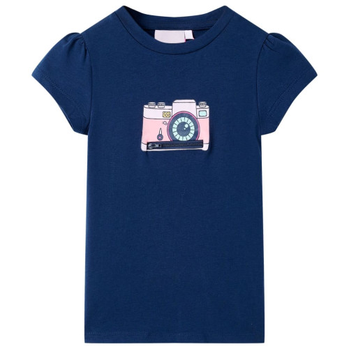 vidaXL T-shirt för barn marinblå 128