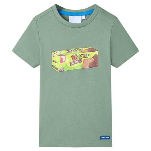 vidaXL T-shirt med korta ärmar för barn khaki 116