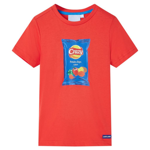 vidaXL T-shirt med korta ärmar för barn röd 116