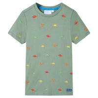 Produktbild för T-shirt med korta ärmar för barn khaki 116