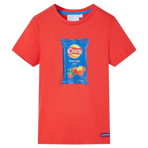 vidaXL T-shirt med korta ärmar för barn röd 140