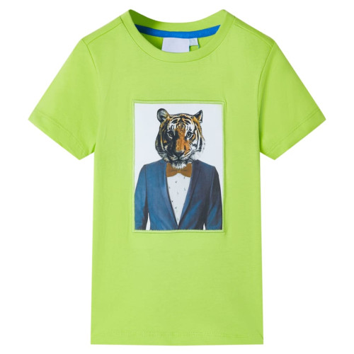 vidaXL T-shirt med korta ärmar för barn limegrön 140