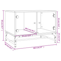 Produktbild för Soffbord med glasdörrar sonoma-ek 68,5x50x50 cm