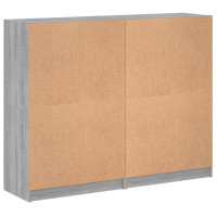 Produktbild för Bokhylla med dörrar grå sonoma 136x37x109 cm konstruerat trä