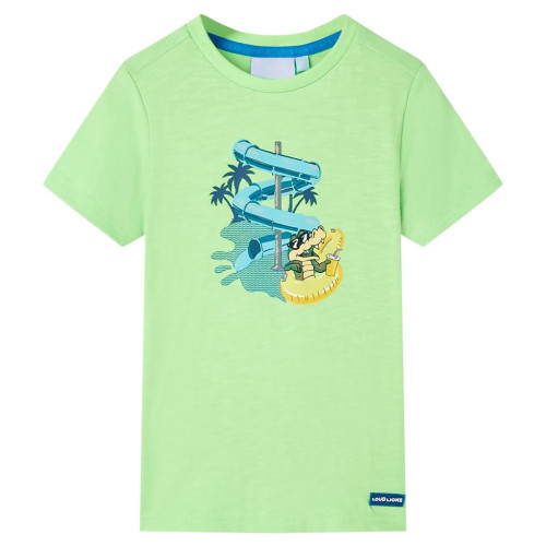 vidaXL T-shirt för barn neongrön 128
