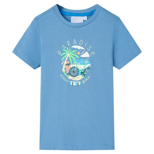 vidaXL T-shirt för barn mellanblå 104