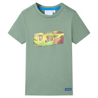 Produktbild för T-shirt med korta ärmar för barn khaki 140