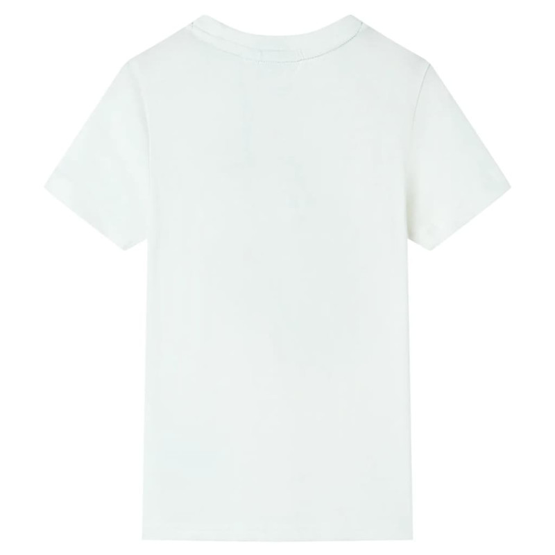 Produktbild för T-shirt med korta ärmar för barn ecru 128
