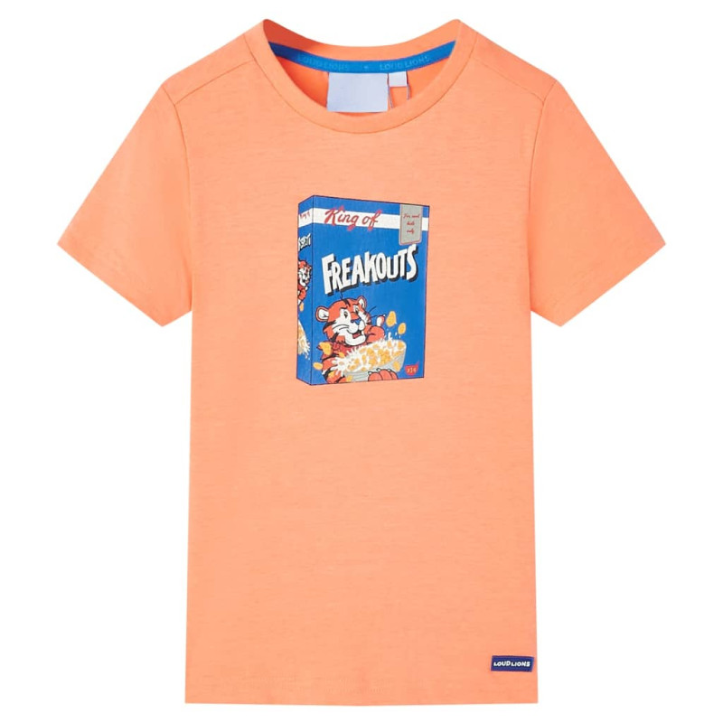 Produktbild för T-shirt med korta ärmar för barn neonorange 128