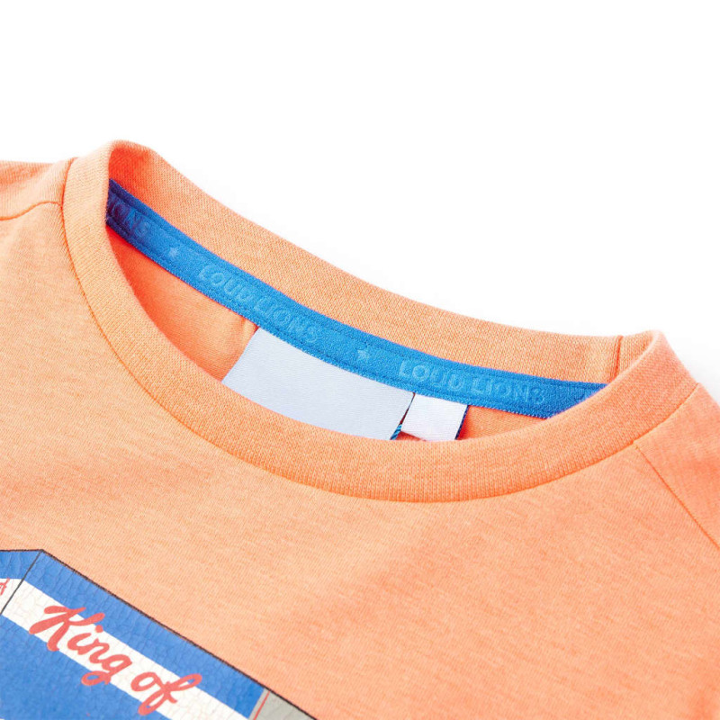 Produktbild för T-shirt med korta ärmar för barn neonorange 128