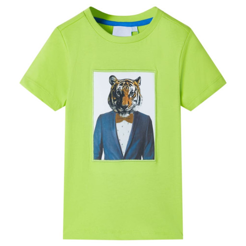 vidaXL T-shirt med korta ärmar för barn limegrön 116