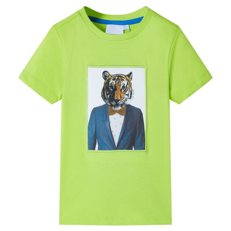 Produktbild för T-shirt med korta ärmar för barn limegrön 92