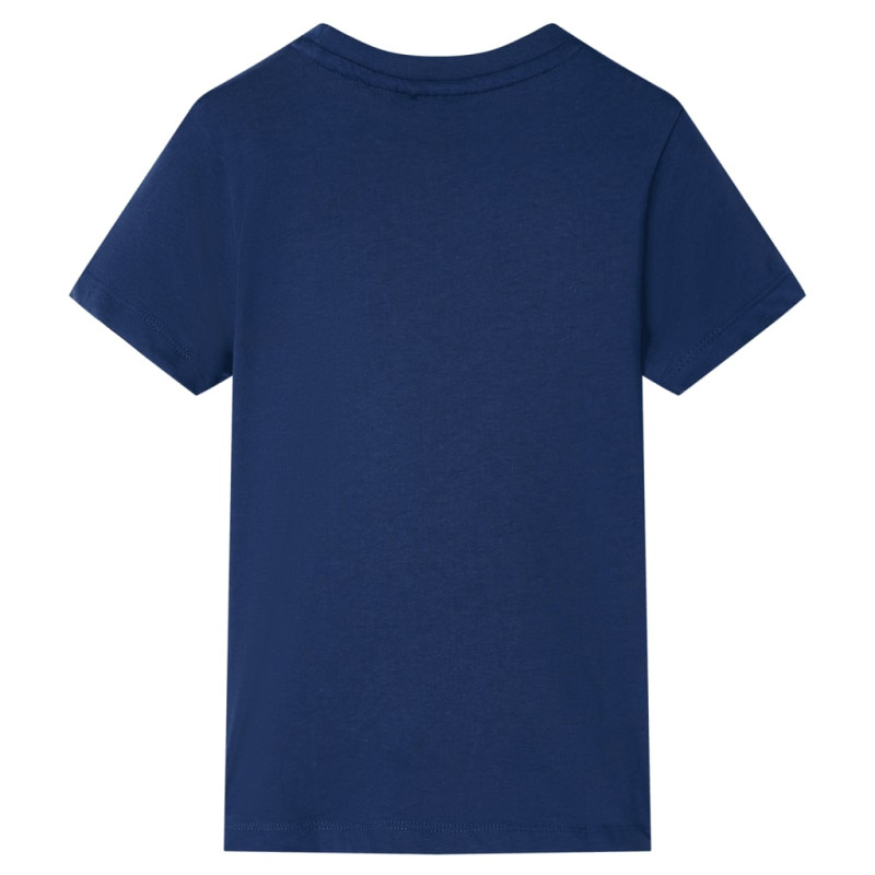 Produktbild för T-shirt med korta ärmar för barn mörkblå 140