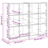 Produktbild för Bokhylla med dörrar vit 136x37x109 cm konstruerat trä