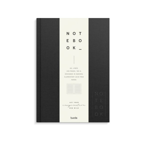 Burde Ant.bok BURDE A5 textil linj svart