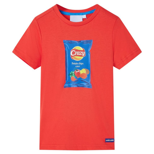 vidaXL T-shirt med korta ärmar för barn röd 92