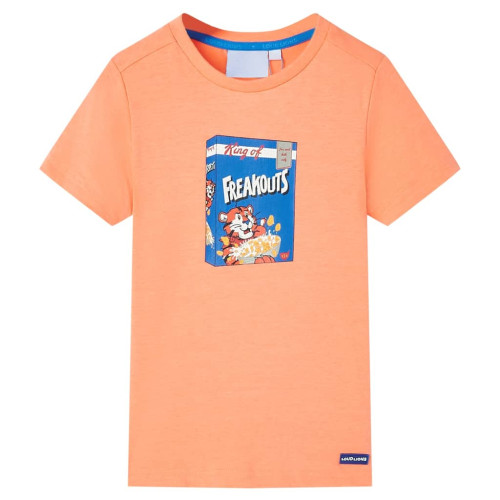 vidaXL T-shirt med korta ärmar för barn neonorange 140
