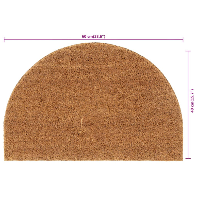 Produktbild för Dörrmatta naturlig halvrund 40x60 cm tuftad kokos