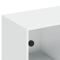 Produktbild för Bokhylla med dörrar vit 136x37x142 cm konstruerat trä