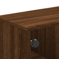 Produktbild för Soffbord med glasdörrar brun ek 68,5x50x50 cm