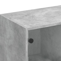 Produktbild för Bokhylla med dörrar betonggrå 136x37x109 cm konstruerat trä