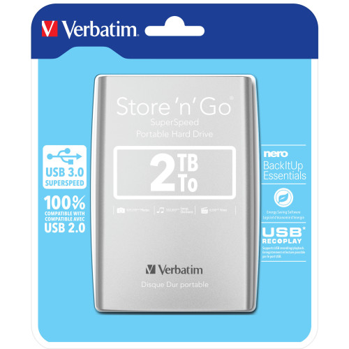 VERBATIM Verbatim Store 'n' Go externa hårddiskar 2,05 TB Silver