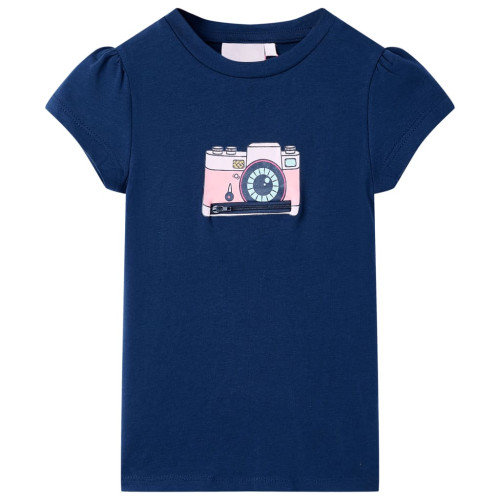 vidaXL T-shirt för barn marinblå 140